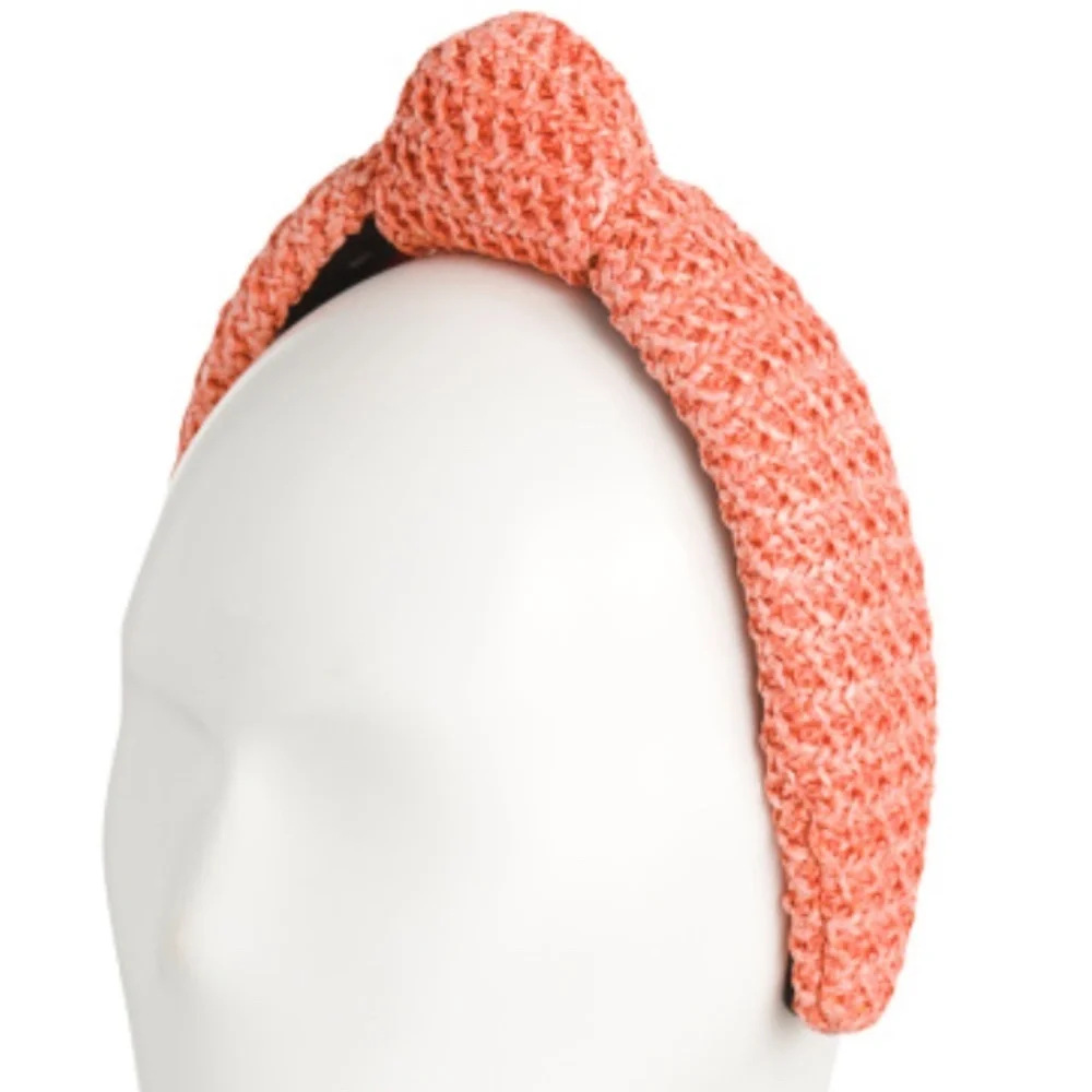 NWT LELE SADOUGHI Coral Raffia Knotted Headband